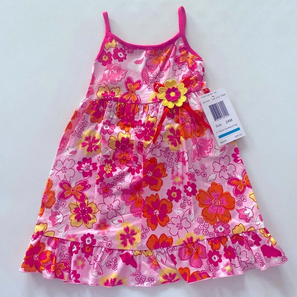 Good Lad Baby Girls Floral 2 Piece Dress 24M